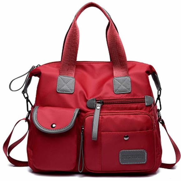 Ladies Multipocket Nylon Hobo Top-Handle Bags Shoulder Crossbody Bag :> - Picture 1 of 7
